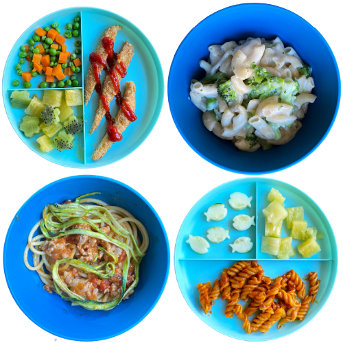 Toddler Dinner Ideas: chicken nuggets, mac & cheese, spaghetti, lentil pasta