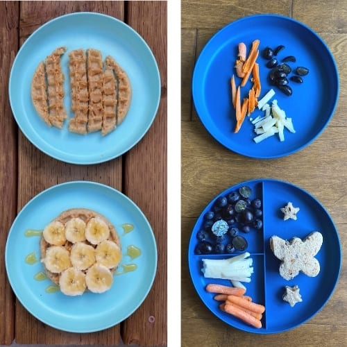 Baby & Toddler Meal Ideas: wheat waffle, pb&j