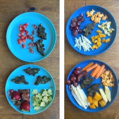 Baby & Toddler Meal Ideas: Spinach littles, snack plate. 