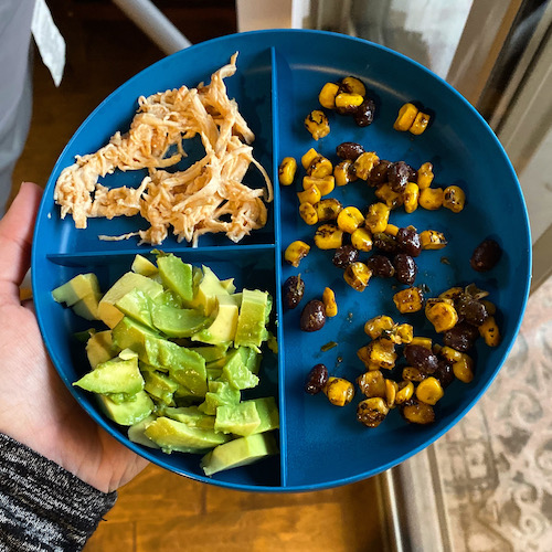 Toddler dinner idea: pulled chicken