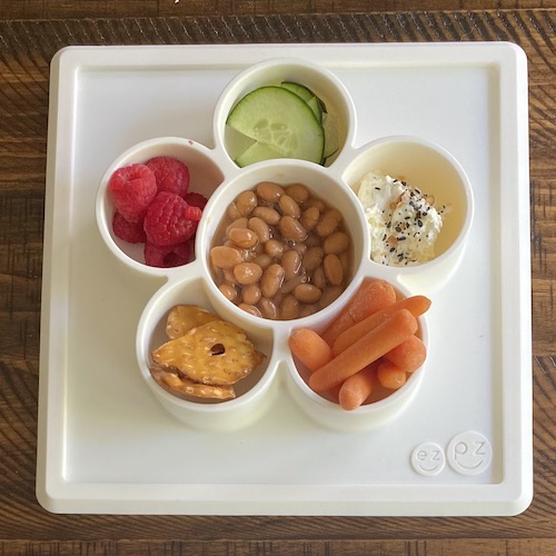Toddler lunch idea baked beans