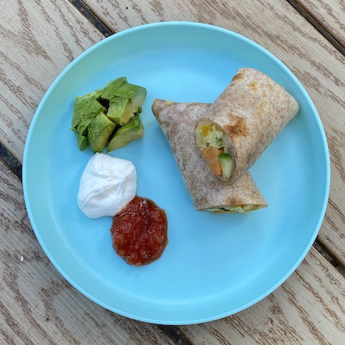 Toddler dinner idea breakfast burrito