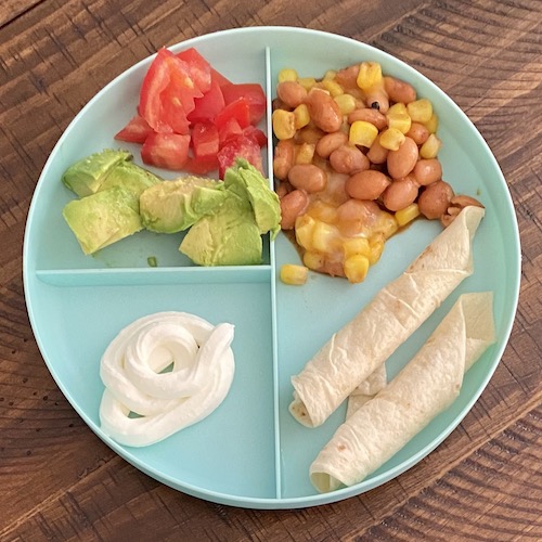 Toddler DInner idea deconstructed tacos