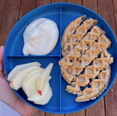 Toddler breakfast waffle dippers.