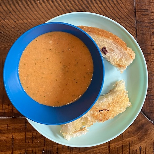 Toddler Dinner Idea tomato soup