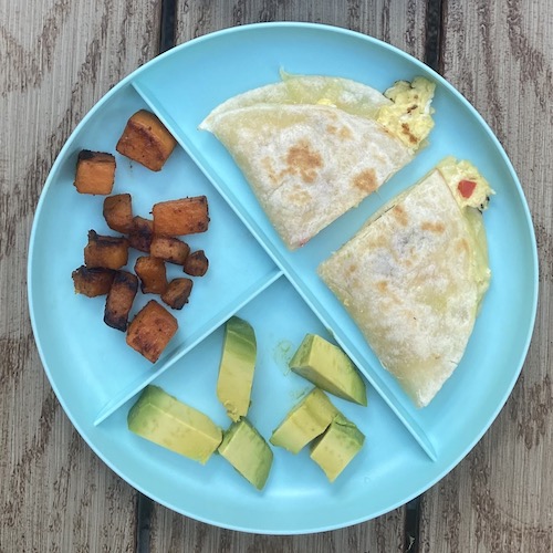 Toddler meal idea breakfast quesadilla