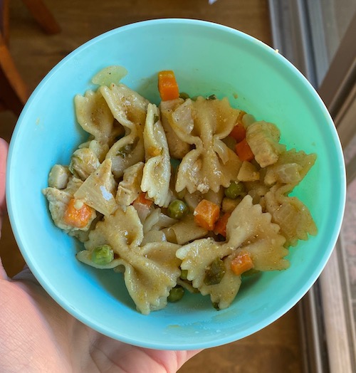 Easy Toddler Dinner: chicken pot pie pasta