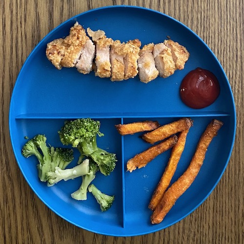 Toddler dinner idea with chicken strips