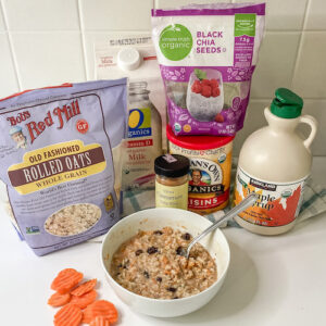 Carrot cake oatmeal ingredients