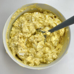 bowl of toddler egg salad