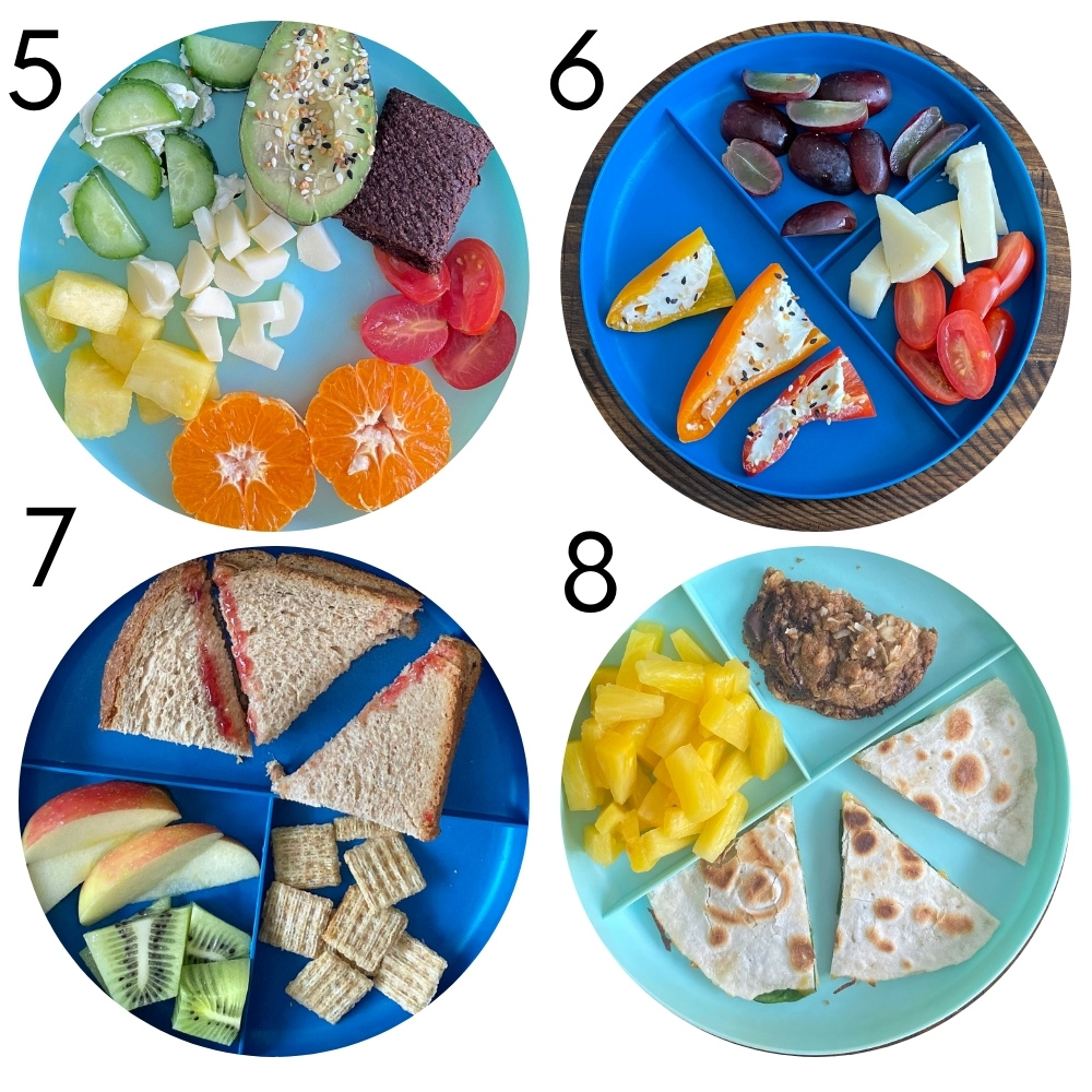Four toddler meal ideas: finger food plates