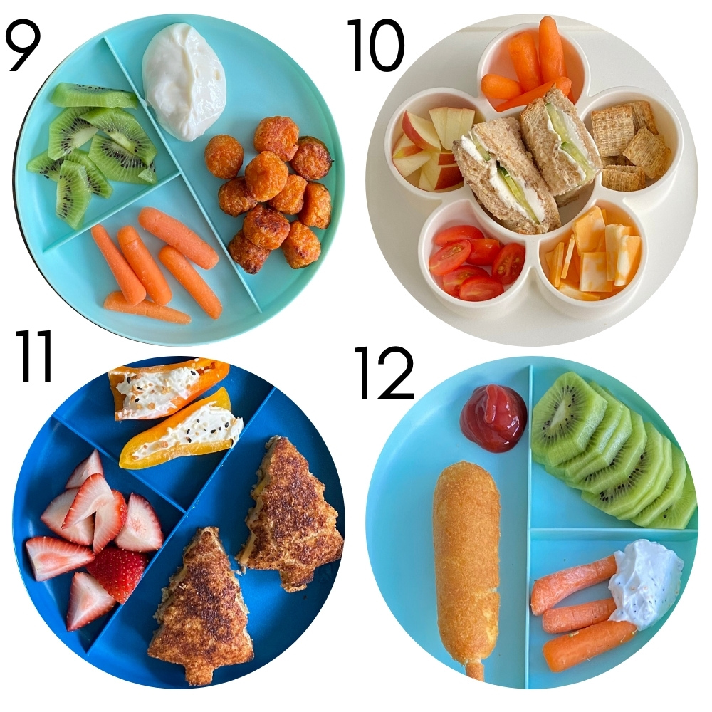 Four toddler meal ideas: finger food plates