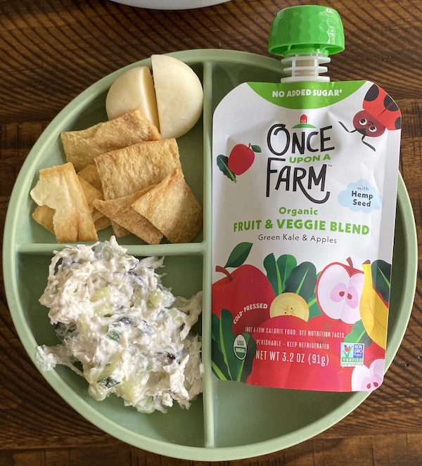Toddler lunch plate with once upon a farm