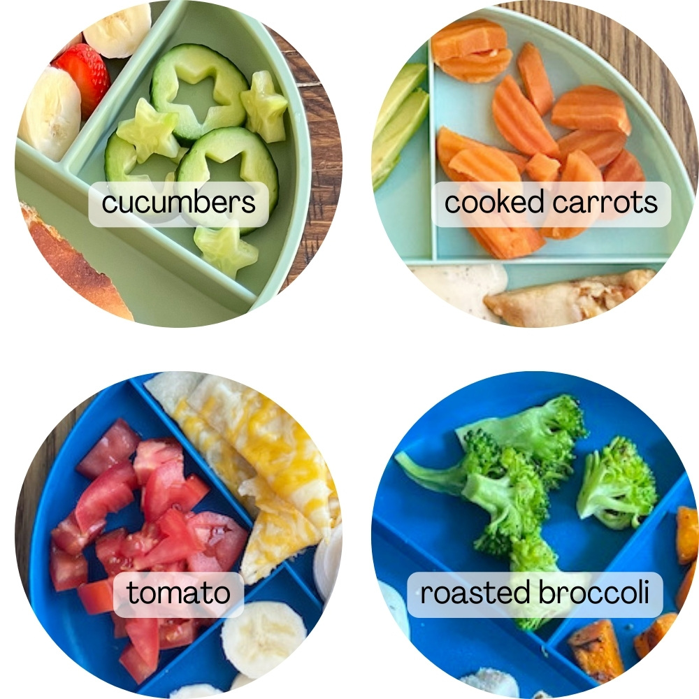 four veggie ideas for toddlers
