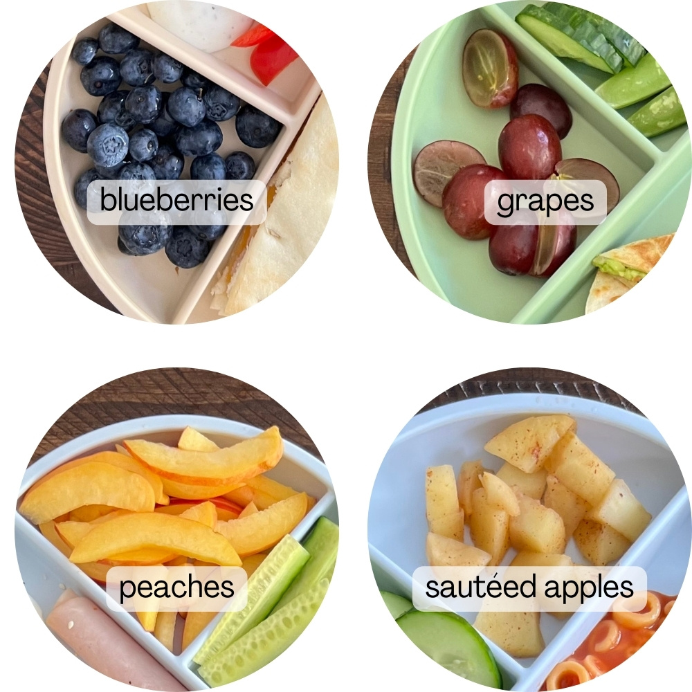 4 plates fruit for toddlers
