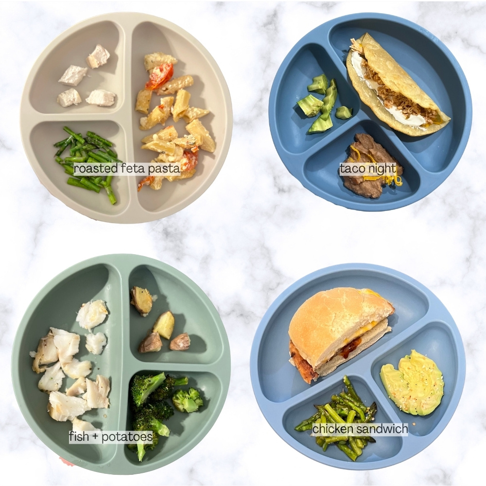 4 plates of toddler meal ideas